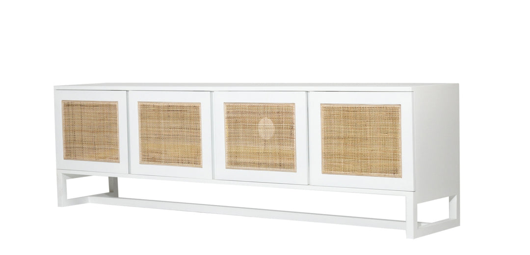 Denver TV Entertainment Unit in White- 4 Door