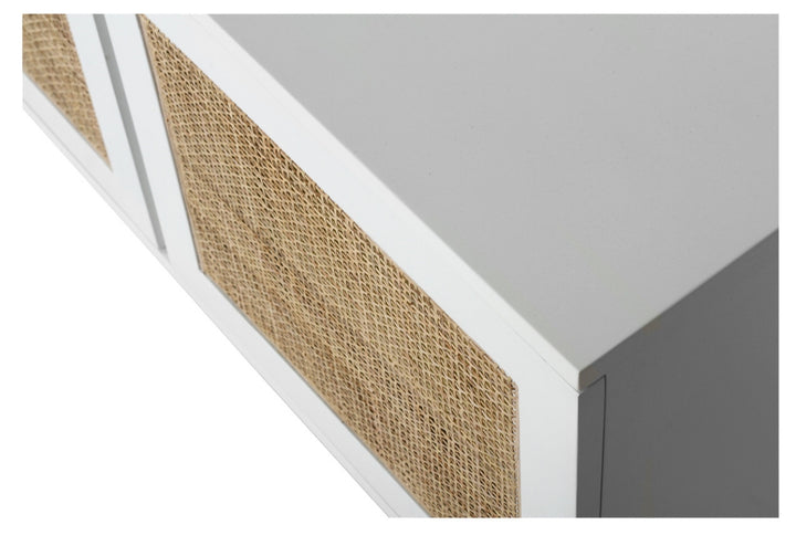 Denver TV Entertainment Unit in White- 4 Door