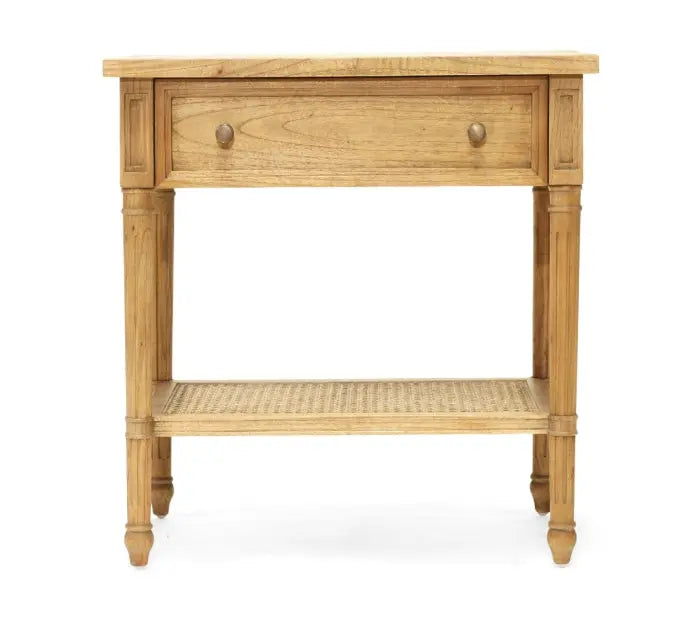 Coralie Nightstand in Weathered Oak - 70cm Rustic Charm Interiors