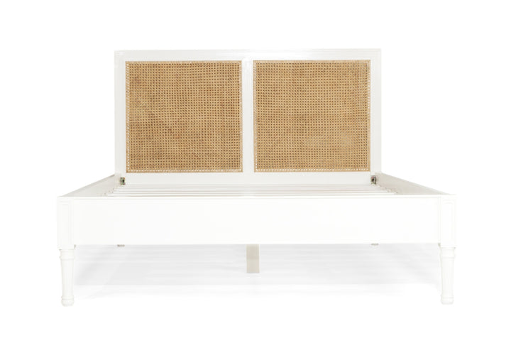 Coralie Bed with low footboard in White - King