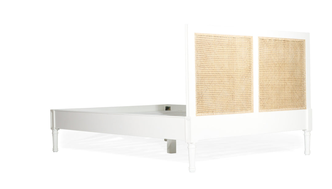 Coralie Bed with low footboard in White - King
