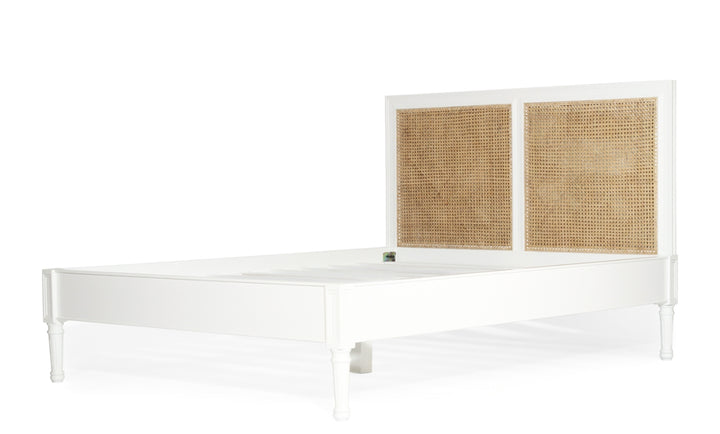 Coralie Bed with low footboard in White - King