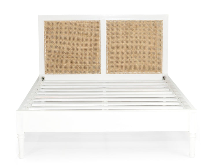 Coralie Bed with low footboard in White - King