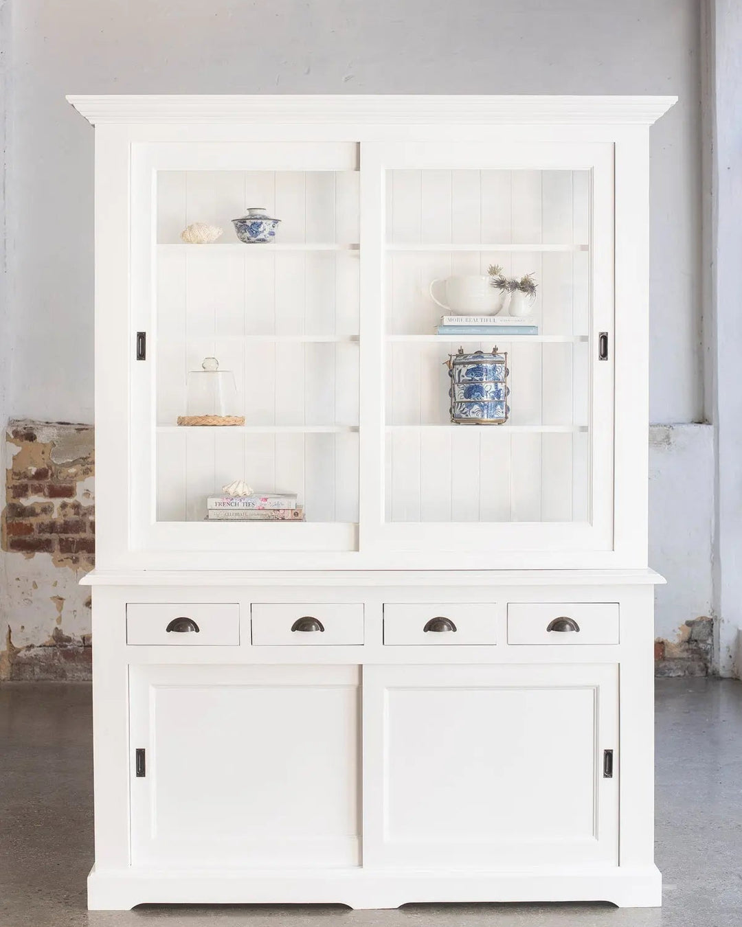 Somerset Two-Door Cabinet - Polar White | Rustic Charm Interiors - Full Front Profile
