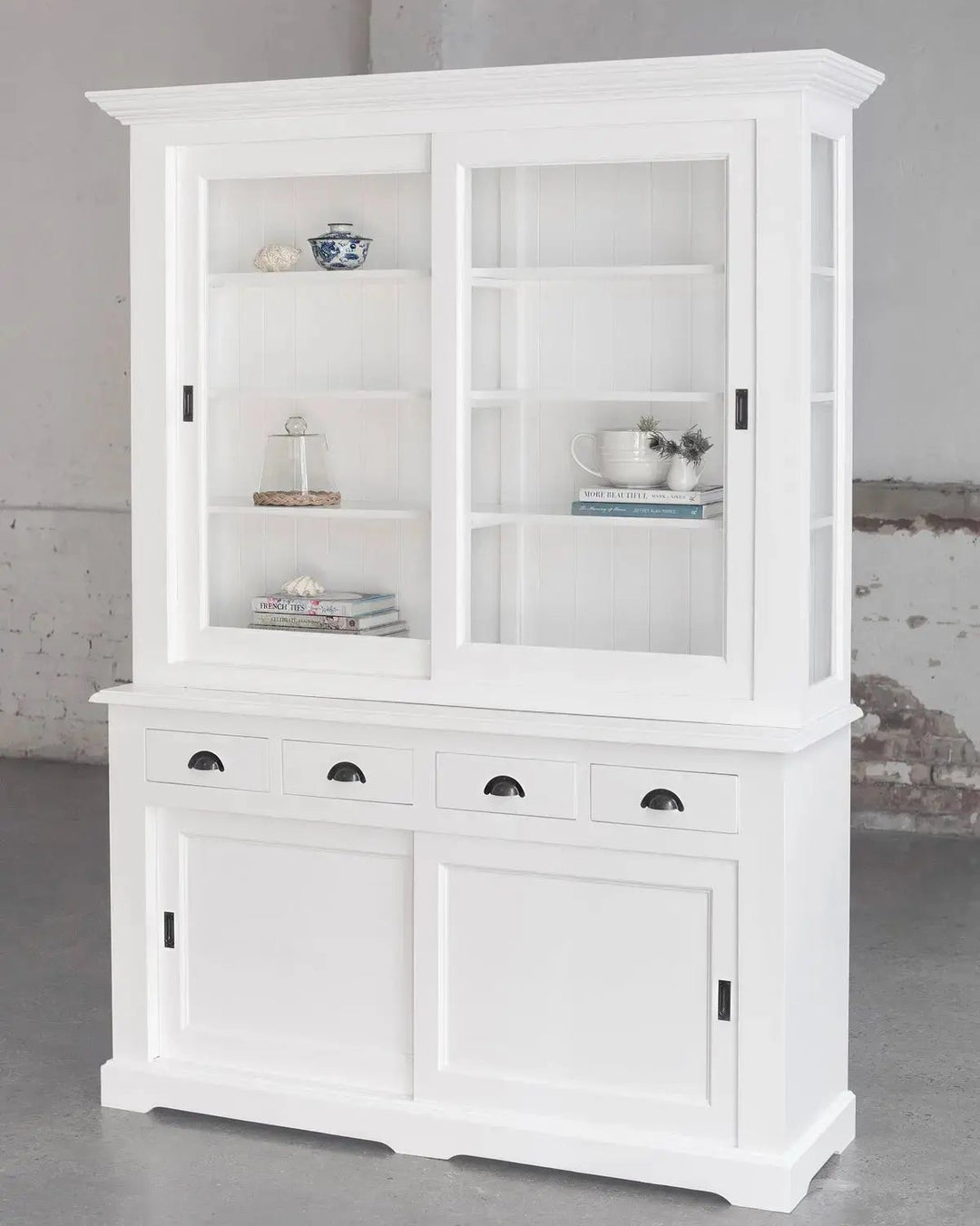 Somerset Two-Door Cabinet - Polar White | Rustic Charm Interiors - Full Side Profile