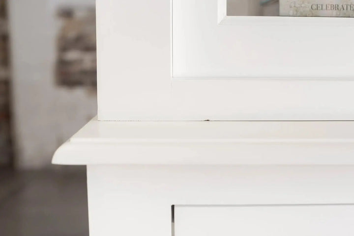 Somerset Two-Door Cabinet - Polar White | Rustic Charm Interiors - Buffet Top Detail