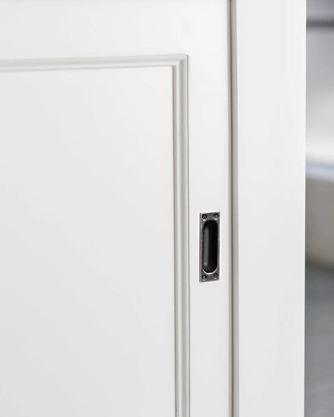 Somerset Two-Door Cabinet - Polar White | Rustic Charm Interiors - Hardware Detail