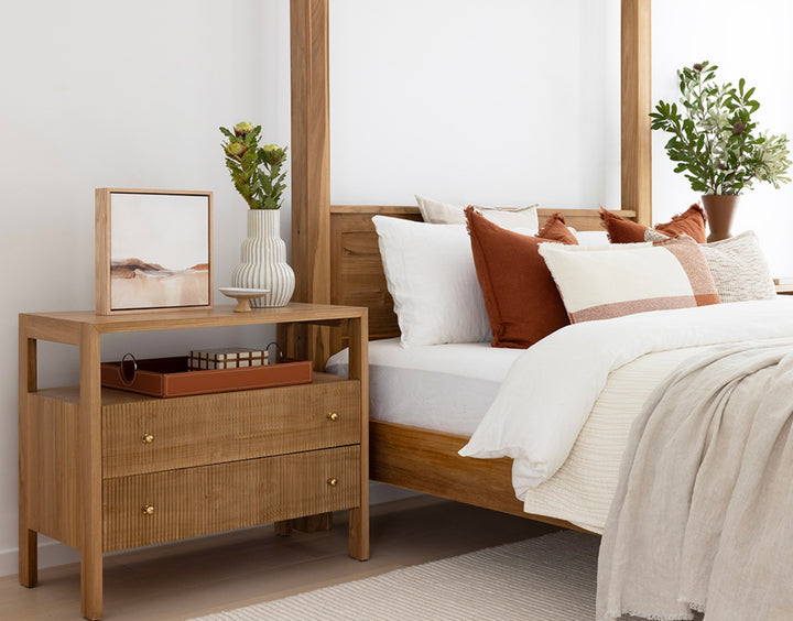 Aubrey Bedside Table in Teak