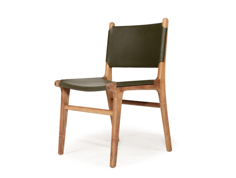 Sutton Leather Dining Chair - Olive