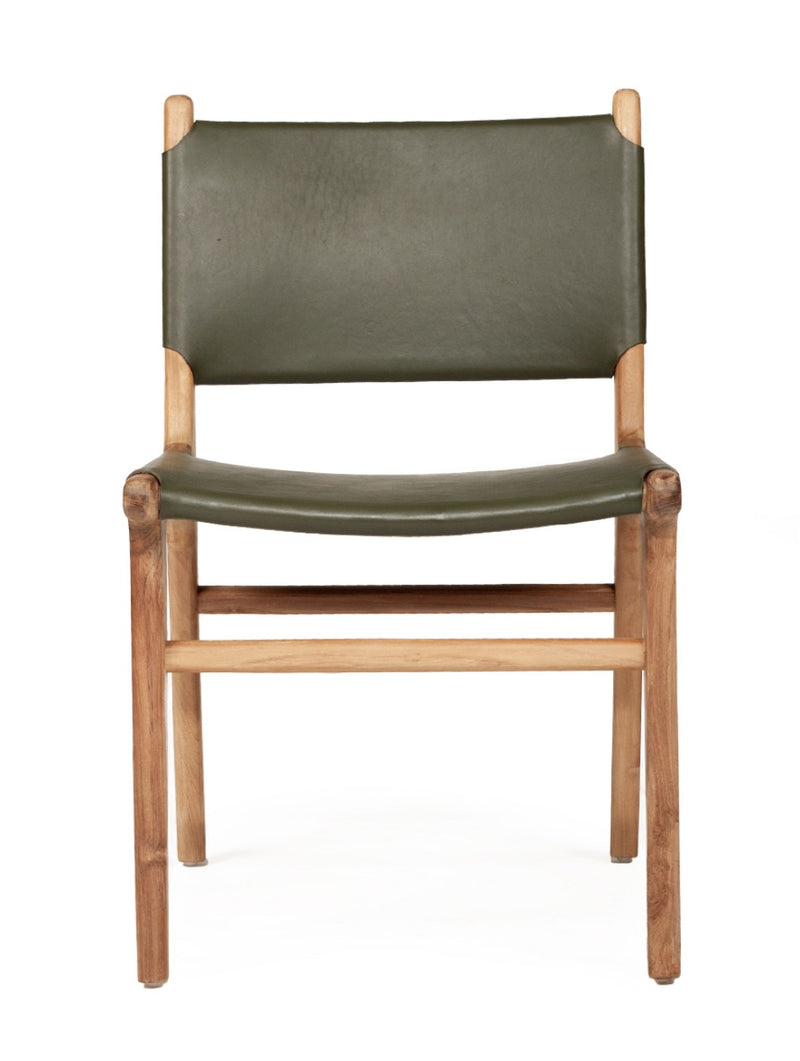 Sutton Leather Dining Chair - Olive