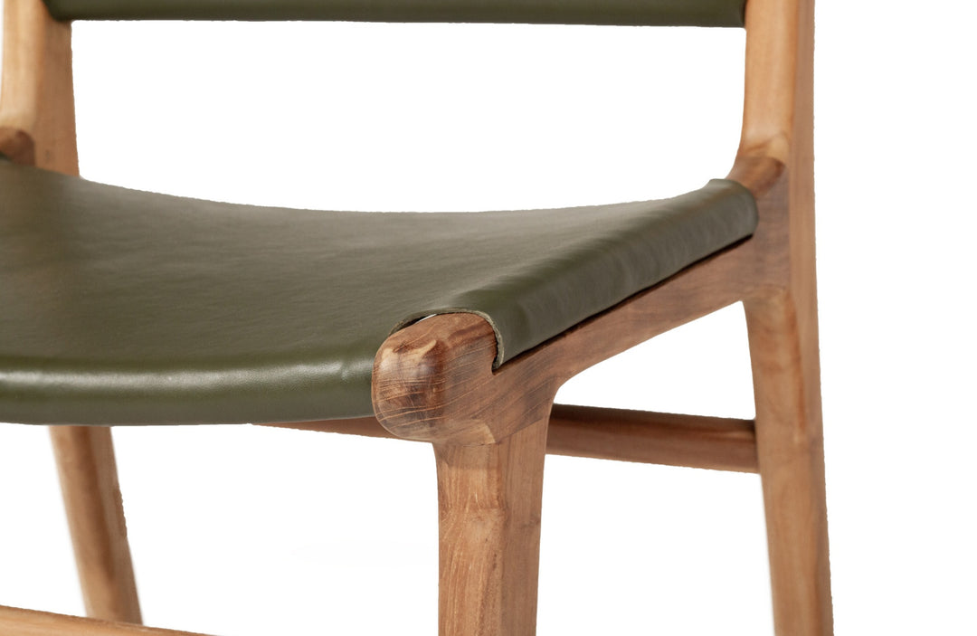 Sutton Leather Dining Chair - Olive