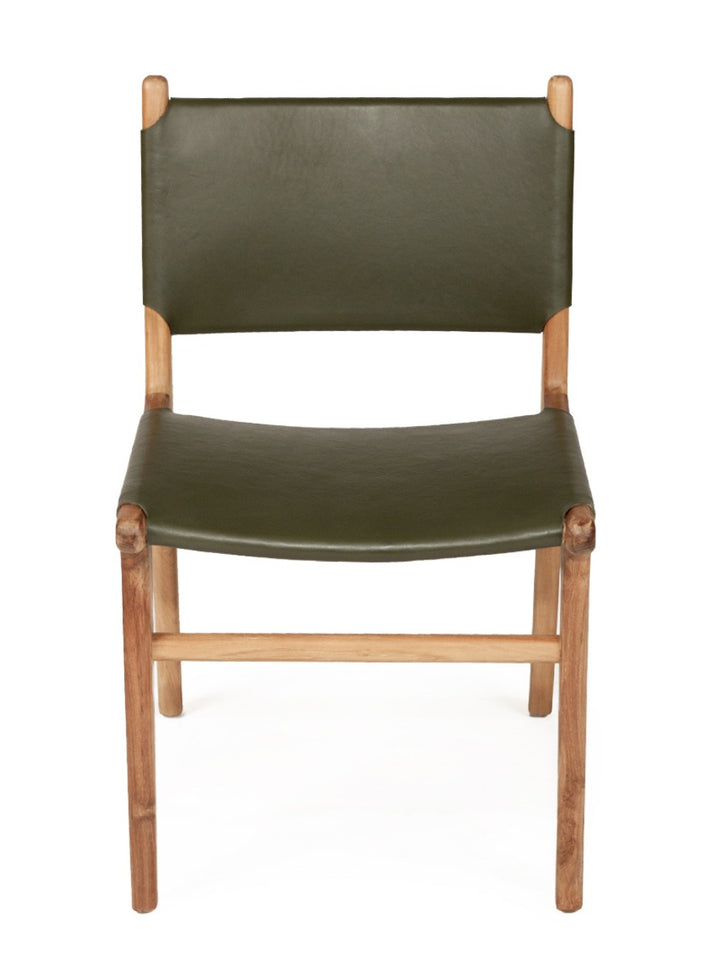 Sutton Leather Dining Chair - Olive