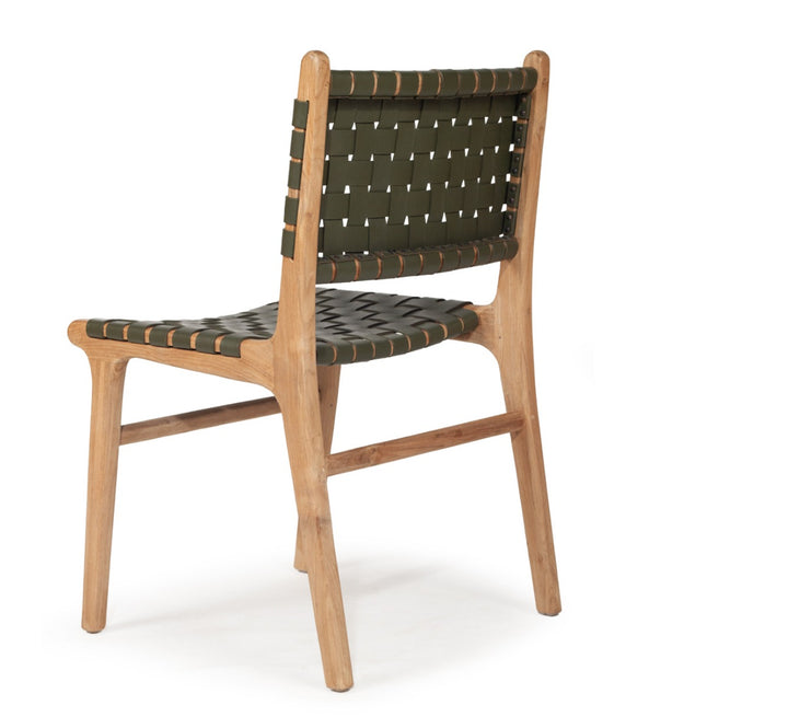 Luca Leather Dining Chair - Olive