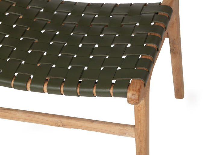 Luca Leather Dining Chair - Olive