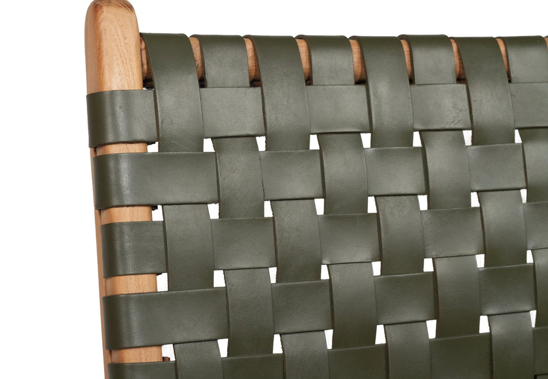 Luca Leather Dining Chair - Olive