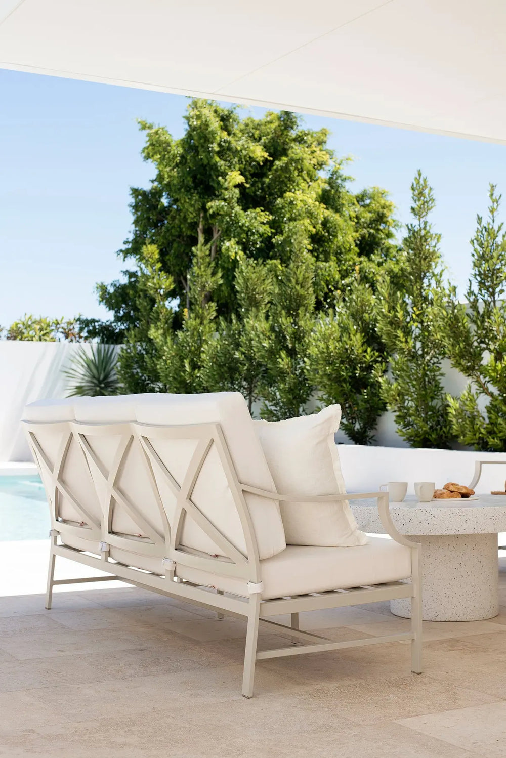 Perfectly Paired: Set of 2 Portofino Outdoor Sofa's in Alabaster Rustic Charm Interiors