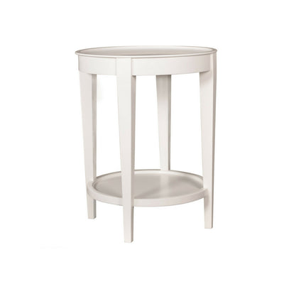small round white side table
