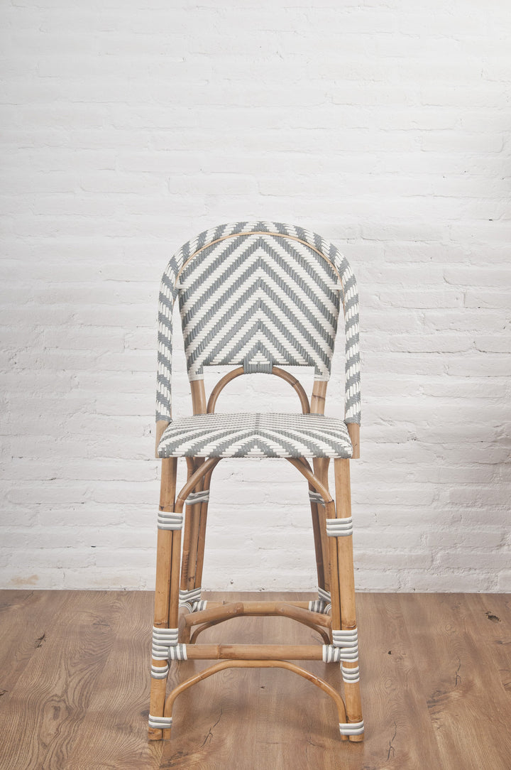 Bistro Counter Stool in Chevron Grey & White