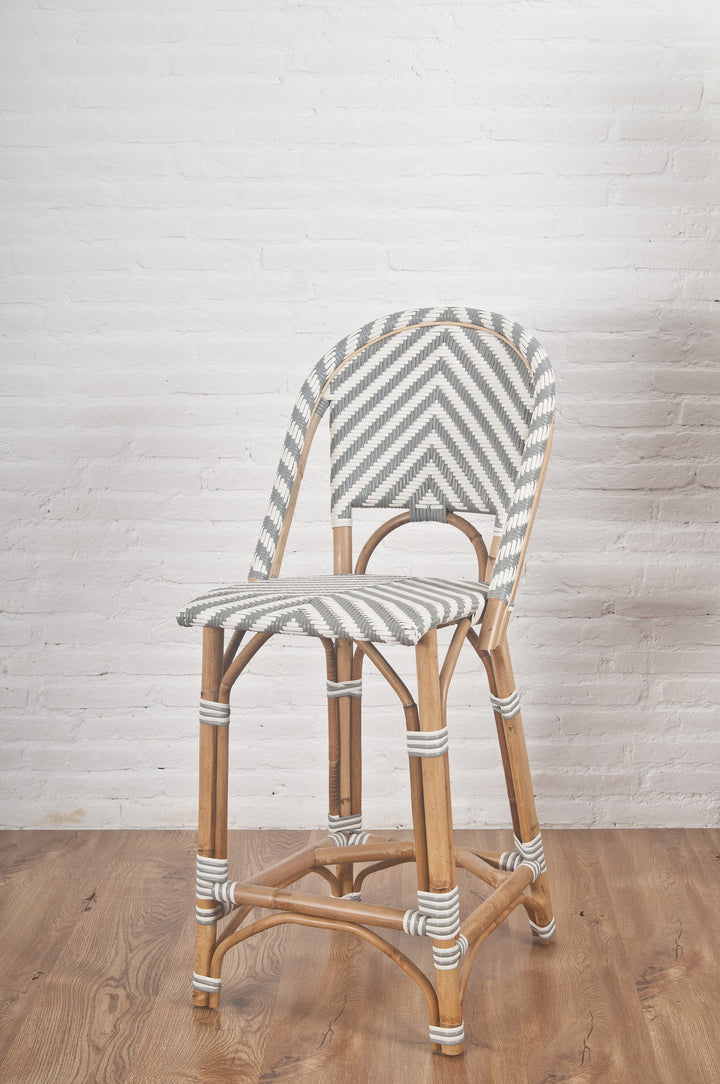 Bistro Counter Stool in Chevron Grey & White