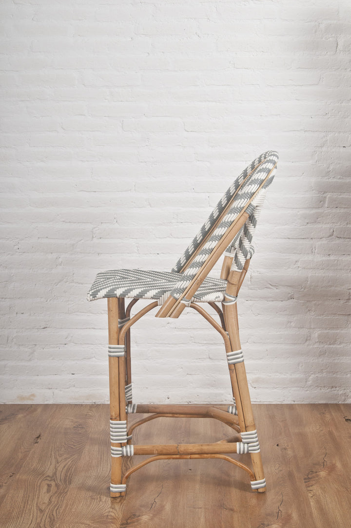 Bistro Counter Stool in Chevron Grey & White