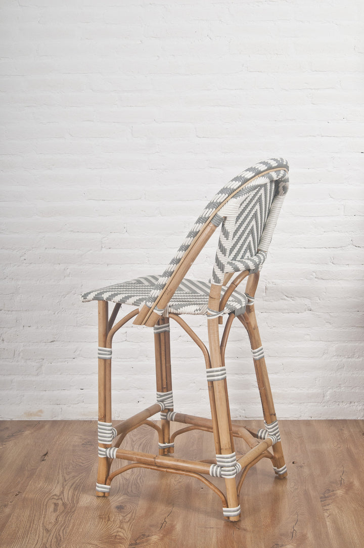 Bistro Counter Stool in Chevron Grey & White