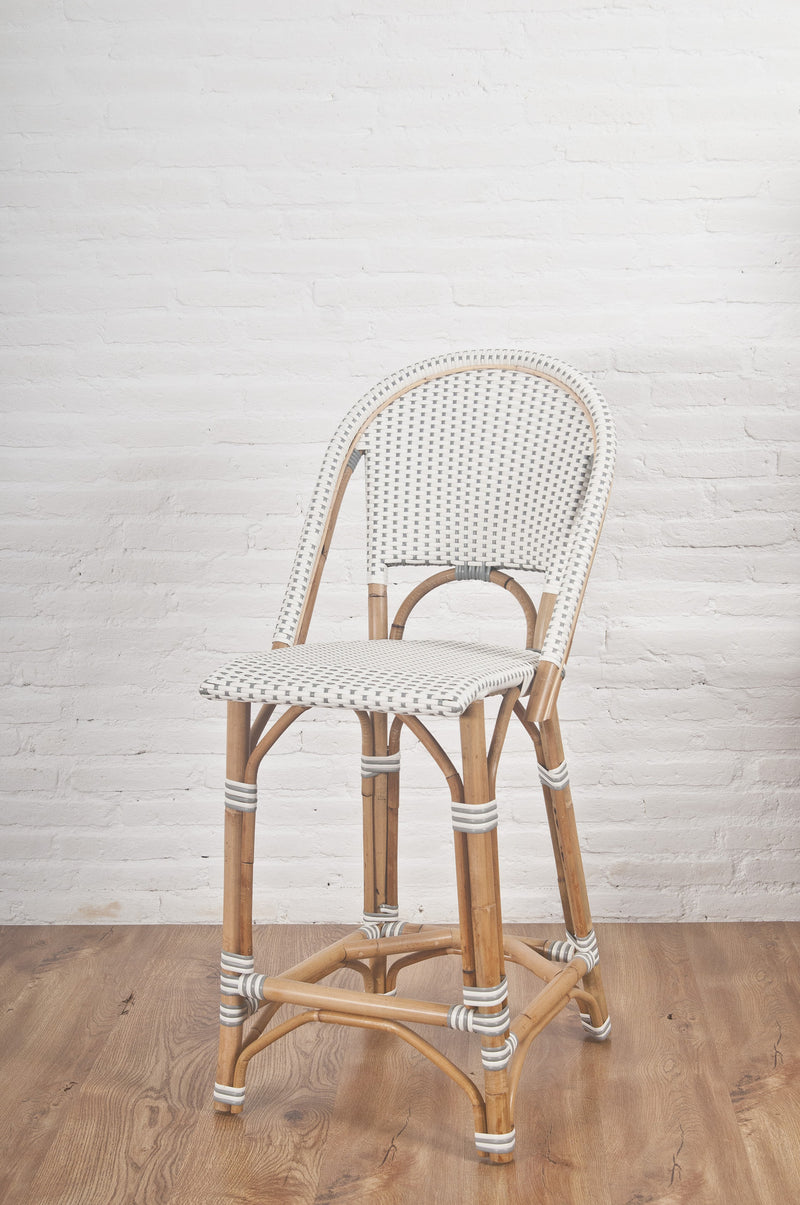 French Bistro Stool - Natural - Polka Dot in Grey