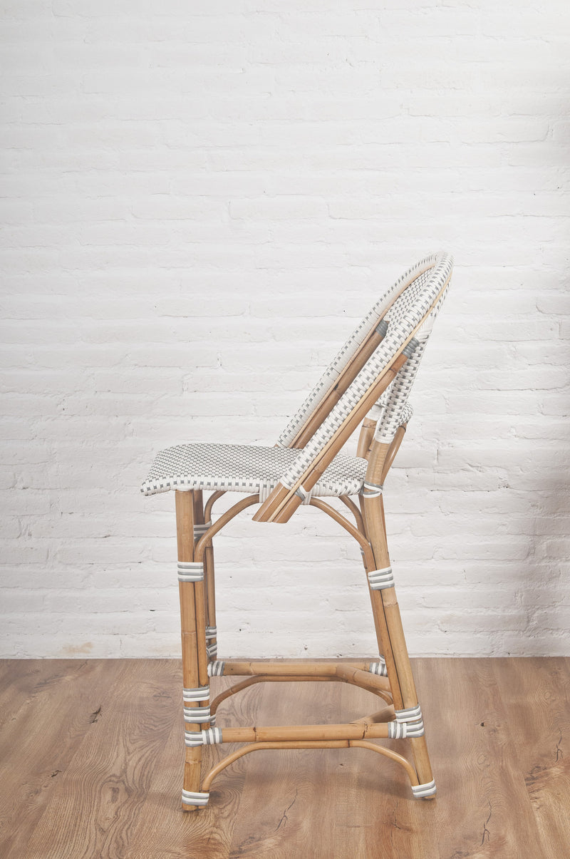 French Bistro Stool - Natural - Polka Dot in Grey