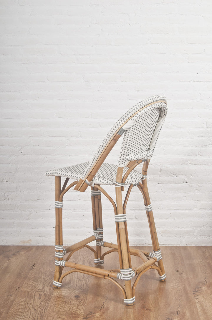 French Bistro Stool - Natural - Polka Dot in Grey