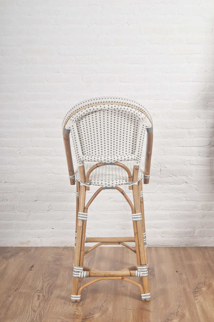 French Bistro Stool - Natural - Polka Dot in Grey