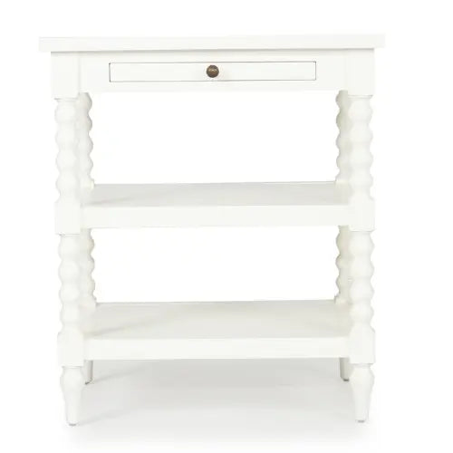 Barley Twist Bedside in White Rustic Charm Interiors