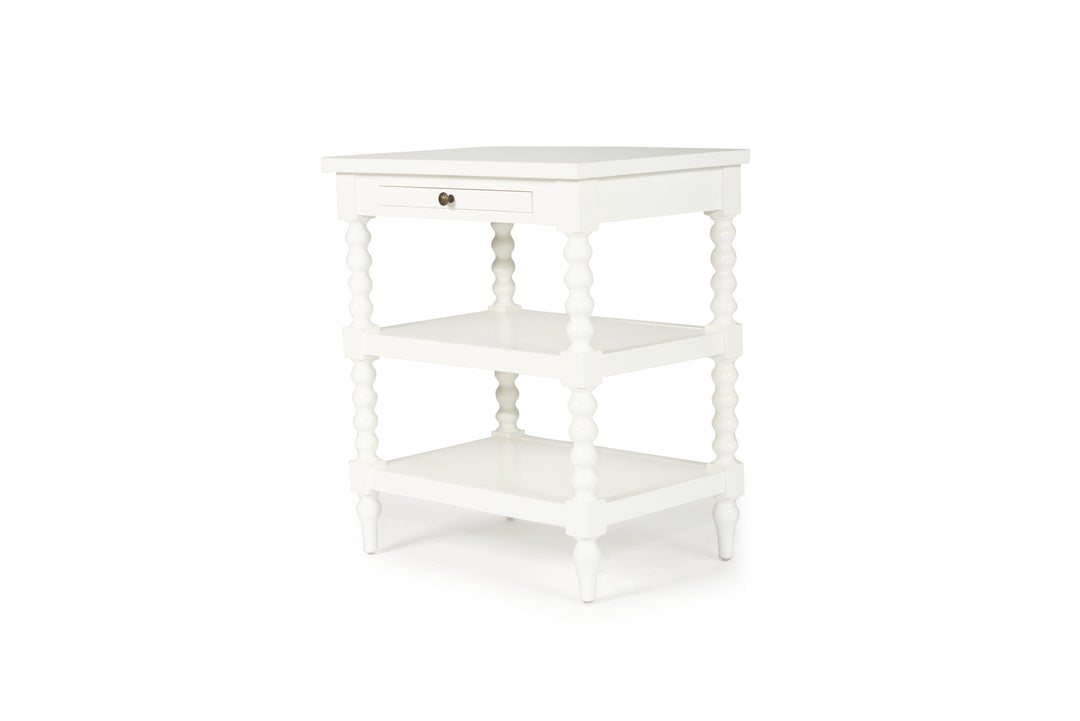 Barley Twist Bedside in White