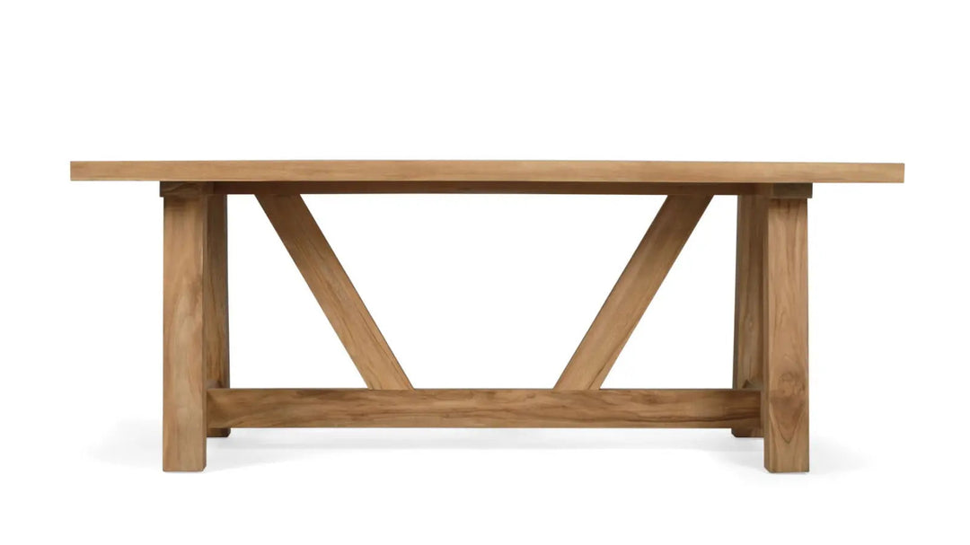 Timber Dining Table on a White background | Brugge Extension Dining Table | Rustic Charm Interiors