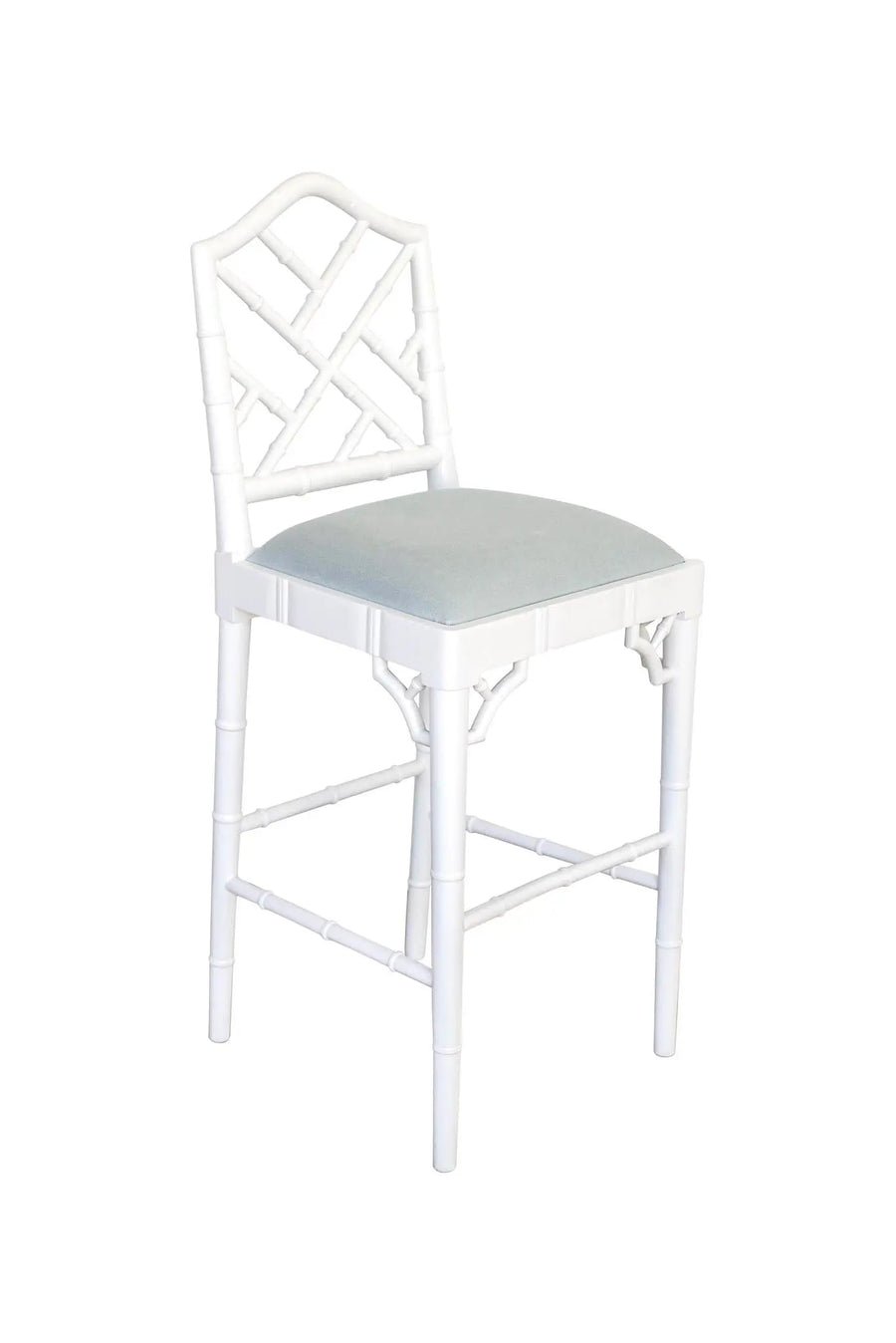 Chippendale Stool in White Rustic Charm Interiors