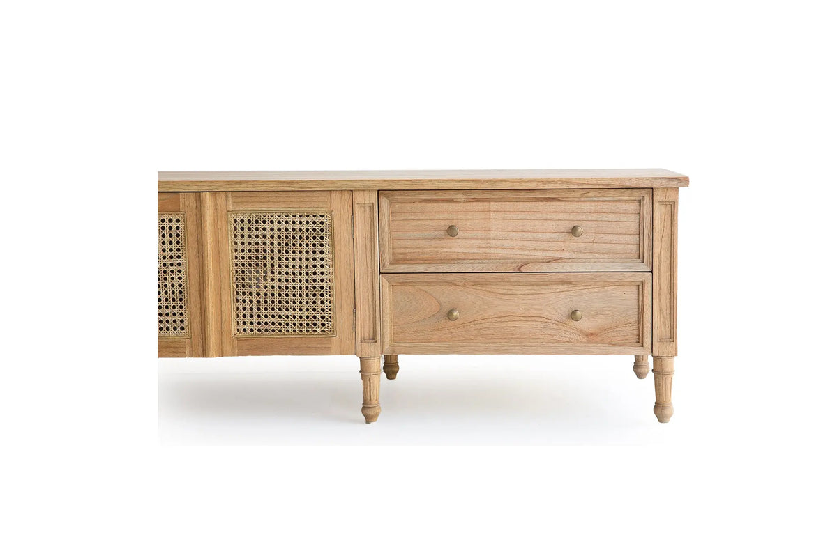 Coralie TV Entertainment Unit - Weathered Oak Rustic Charm Interiors
