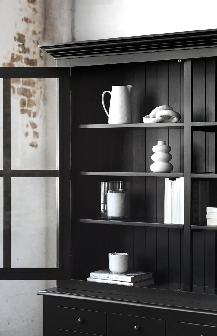 French Window Cabinet - Black | Rustic Charm Interiors - 