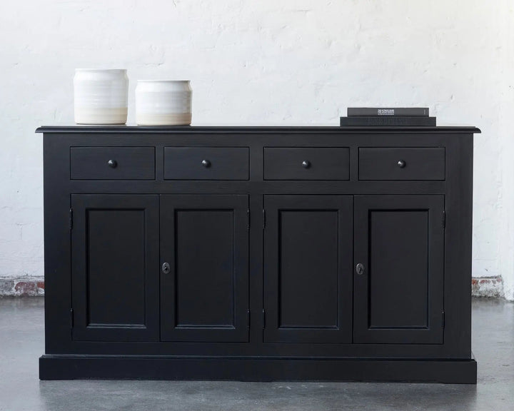 French Window Cabinet - Black | Rustic Charm Interiors - Buffet Base