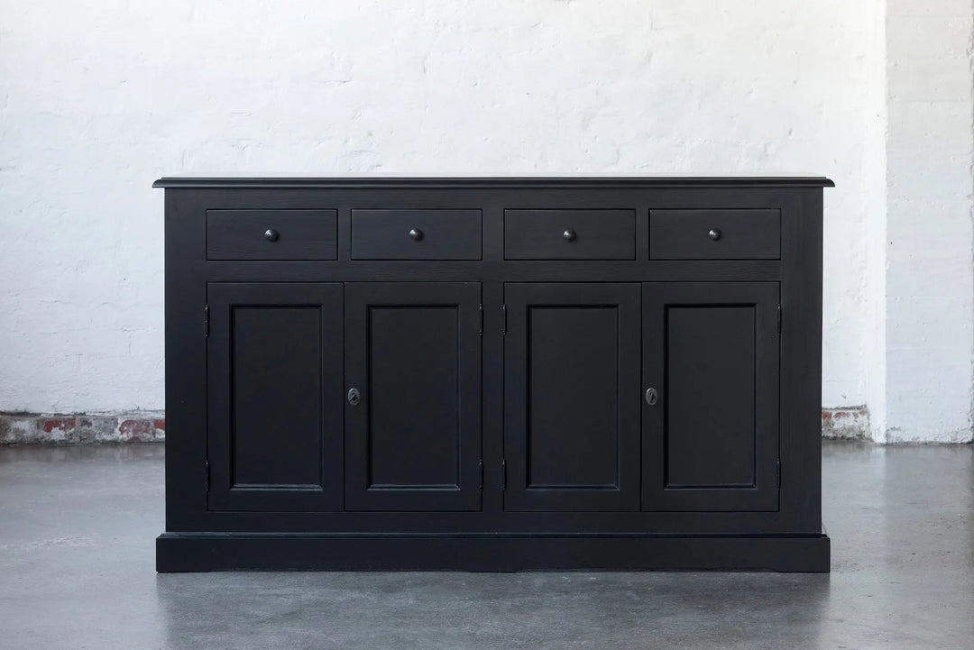 French Window Cabinet - Black | Rustic Charm Interiors - Base Only