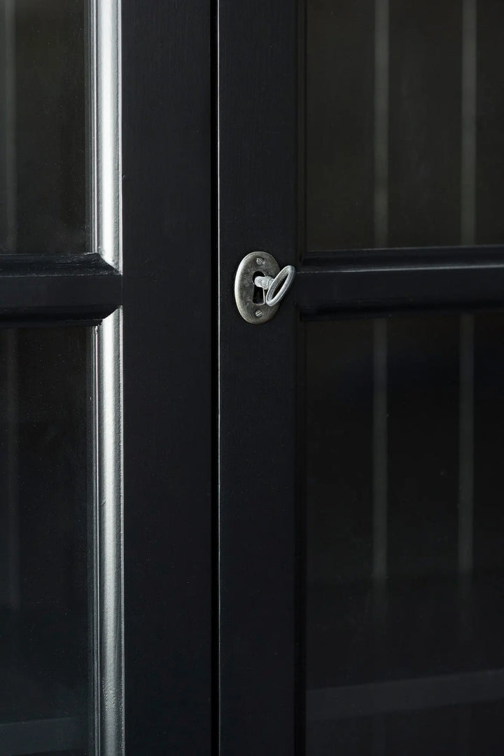 French Window Cabinet - Black | Rustic Charm Interiors - Hardware Detail