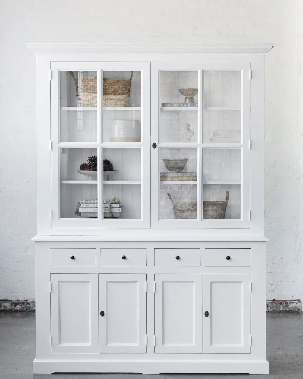 French Window Cabinet - Polar White -Photography Sample Rustic Charm Interiors