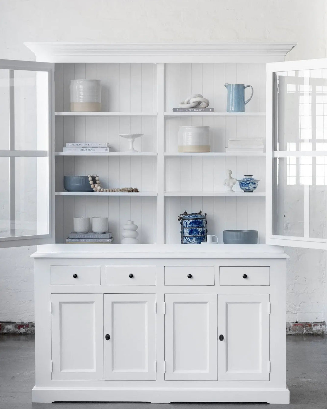 French Window Cabinet - Polar White -Photography Sample Rustic Charm Interiors
