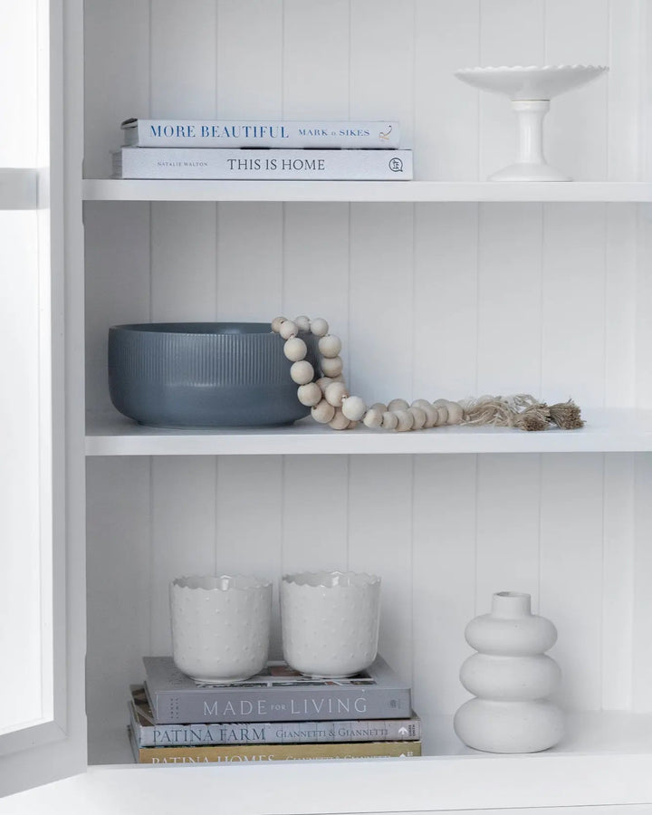 French Window Cabinet - Polar White - Rustic Charm Interiors - Interior detail