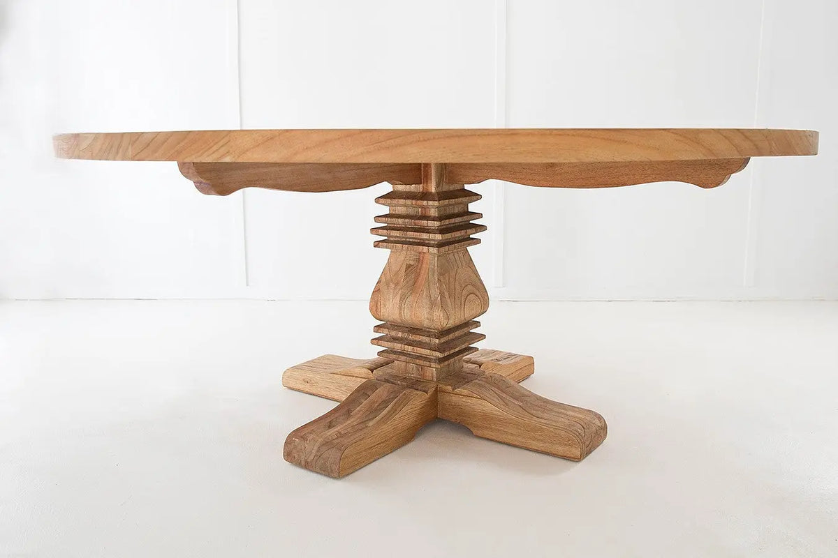 Full view of base of Grayson Round Dining Table Top