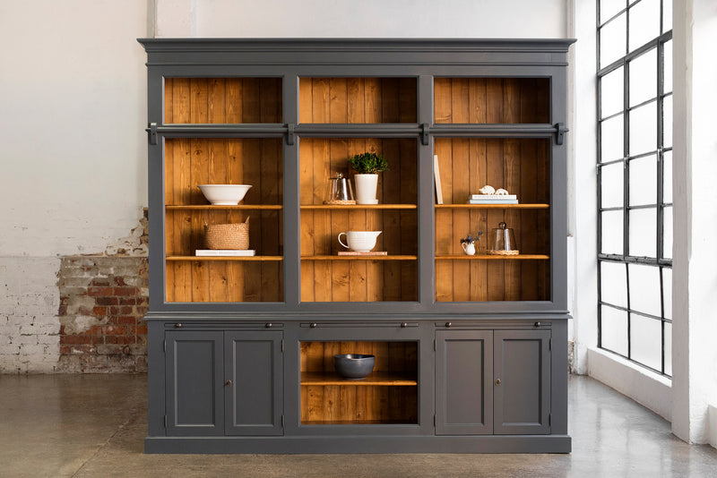 Newport Grand Library Bookcase in Navy Blue