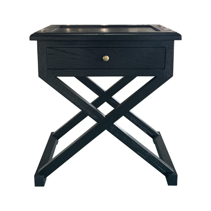 Knox Bedside Table - Black Oak