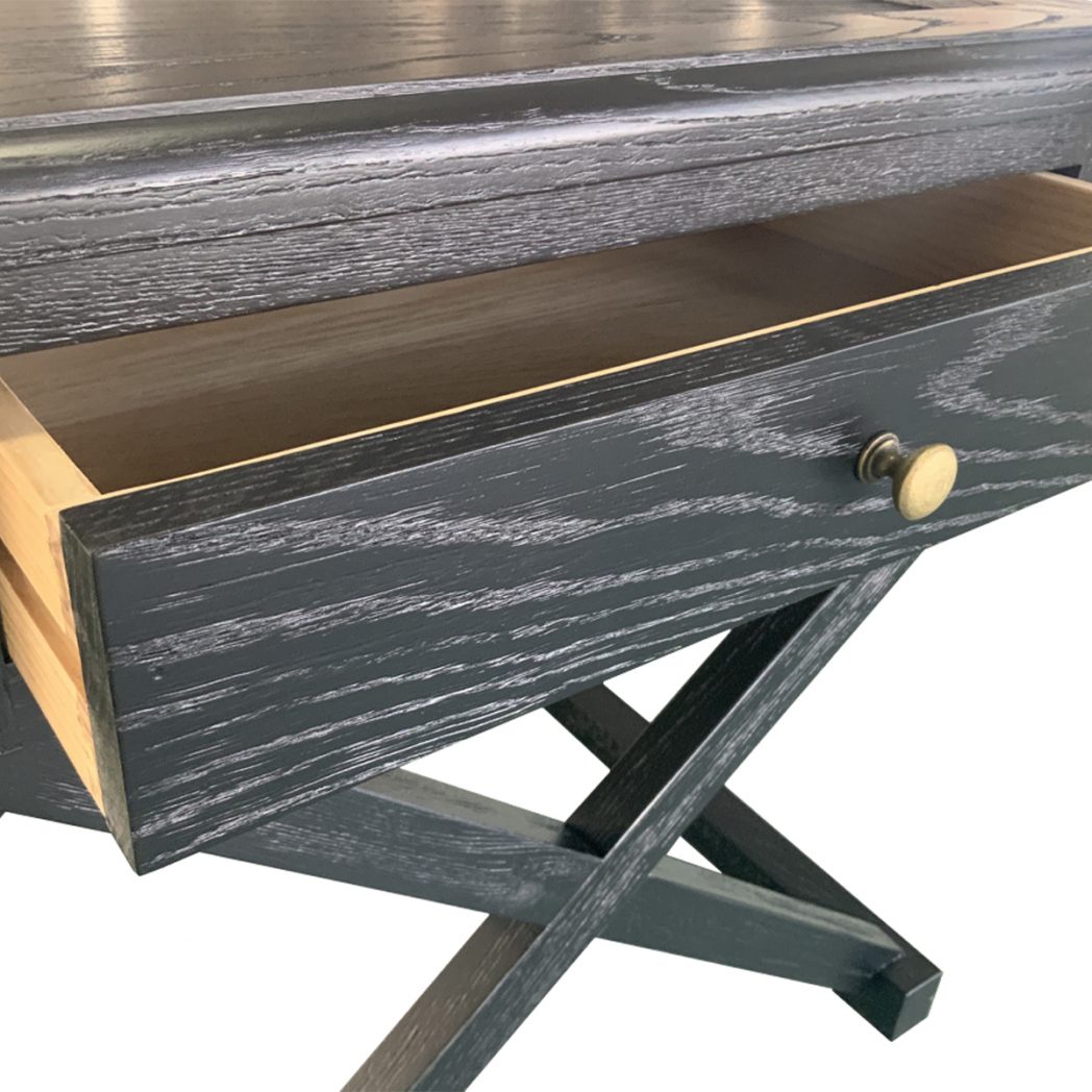 Knox Bedside Table - Black Oak