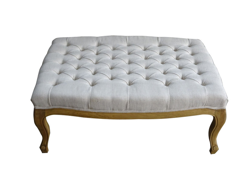 Lucia Linen upholstered ottoman coffee table
