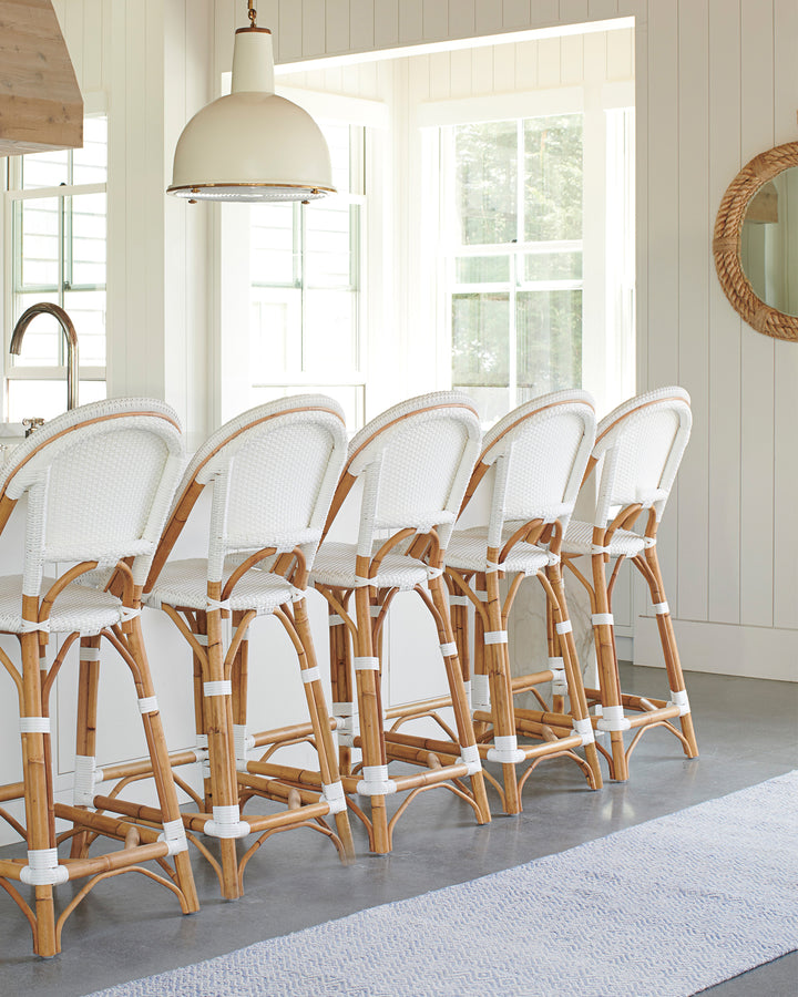 French Bistro Stool - Natural - White