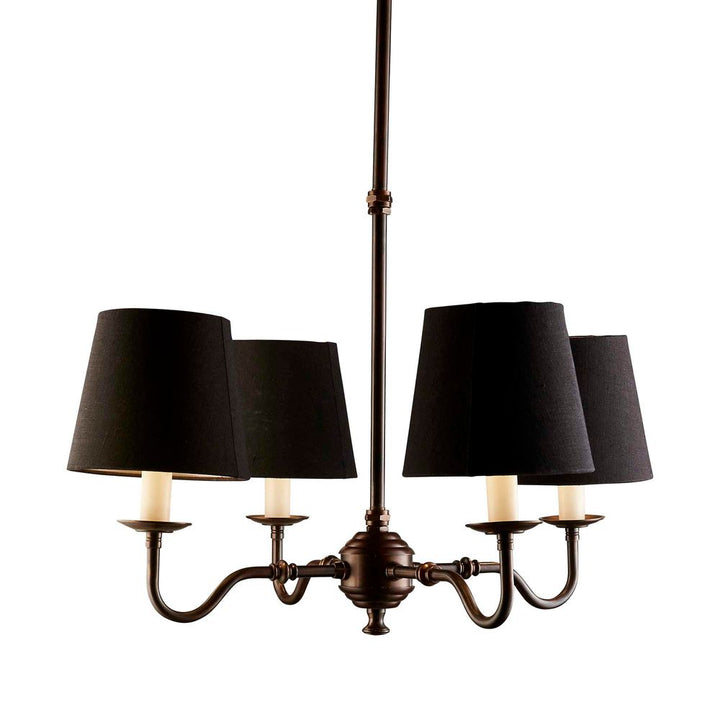 Prescott Chandelier- Bronze & Black Shades