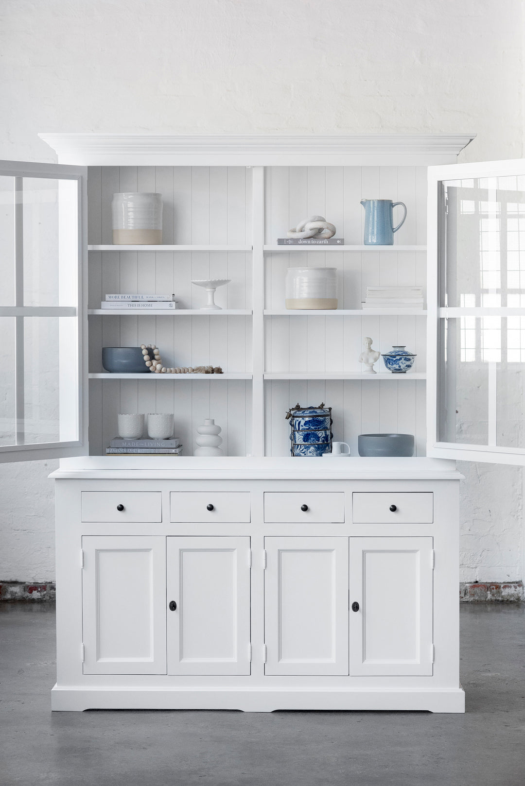 French Window Cabinet - Polar White