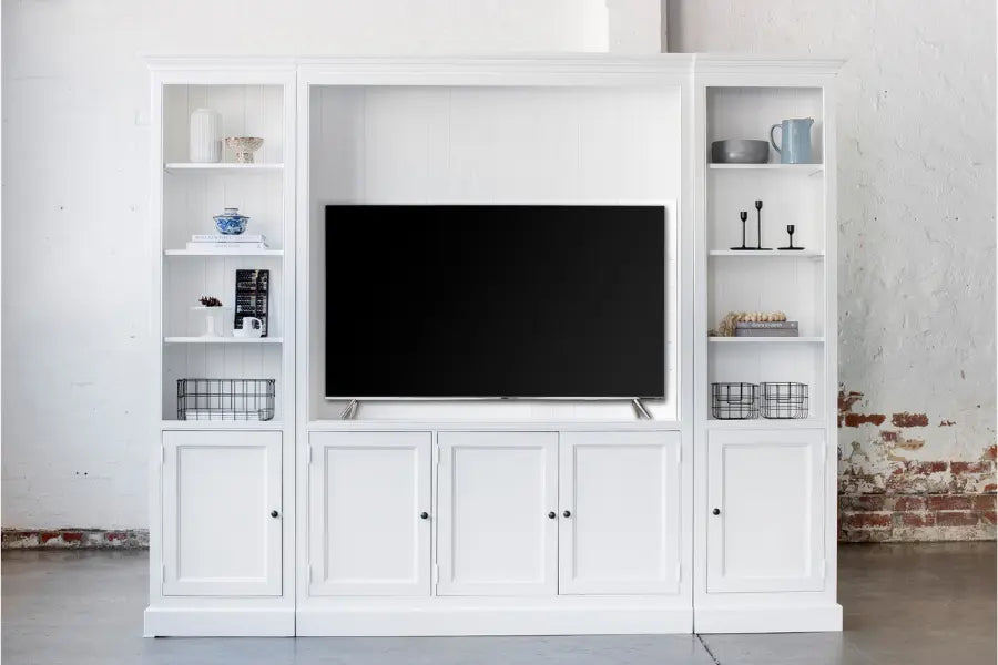 Grayson TV Entertainment Unit  - Polar White - Archive Sale Rustic Charm Interiors